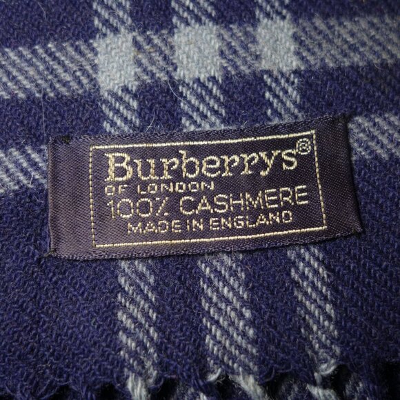 Vtg Burberrys Nova Check Cashmere Scarf Made In England, Sz 54 in x 11.25 in - Picture 3 of 11